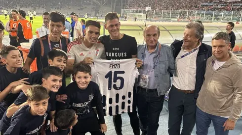 El reencuentro de dos grandes amigos en la previa del partido en Córdoba.