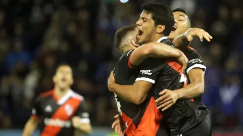 Rojas celebra su gol ante Vélez.