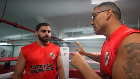 Maravilla y Grego, a puño limpio en pleno entramiento en River.