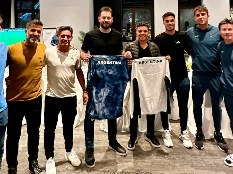 Gallardo visitó al equipo argentino de Copa Davis antes de la serie frente a Lituania