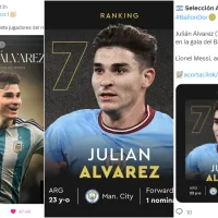 Julián quedó séptimo en el Balón de Oro: los saludos de River, el City y la Selección