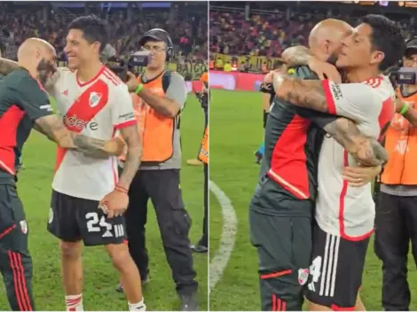 Lo que no se vio: el abrazo entre Enzo Pérez y Pinola