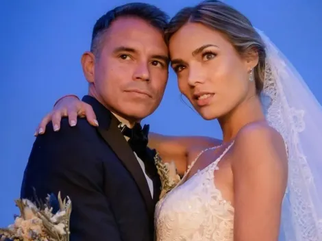 Javier Saviola se casó a los 42 años con la espectacular Romanela Amato