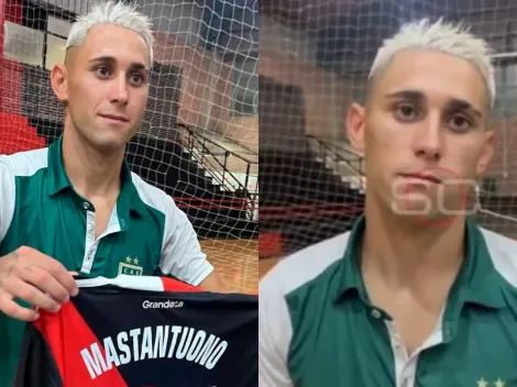 La emoción del jugador de Excursionistas que se llevó la camiseta de Mastantuono