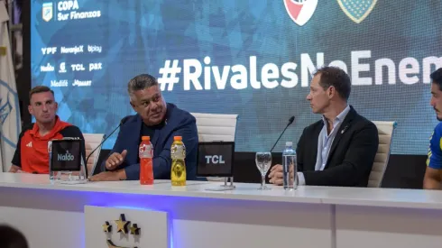 Armani, Tapia, Brito y Figal participaron de la conferencia de prensa en la previa.