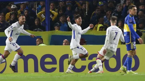 Kervin Andrade festeja su gol en la Bombonera.