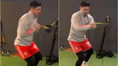 El ex delantero del Más Grande trabaja en un gimnasio con ropa de River.