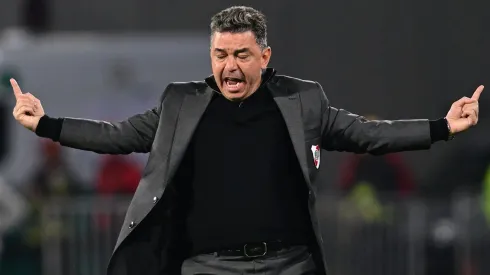 Marcelo Gallardo y el descontento por un flojo primer tiempo.