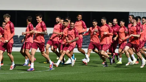 El entrenamiento se atrasó unos minutos.