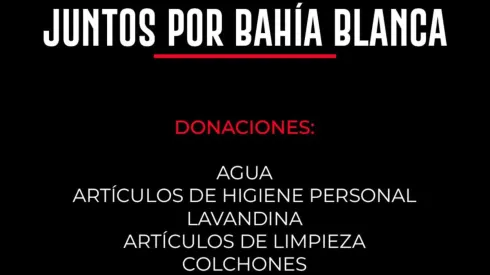 Donaciones para Bahía Blanca.