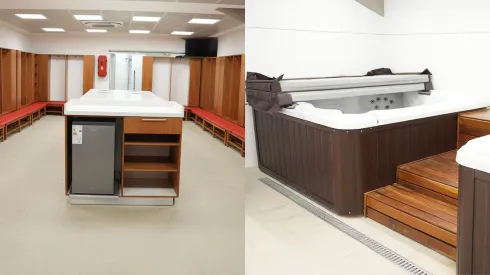 La remodelación de los nuevos vestuarios visitantes.