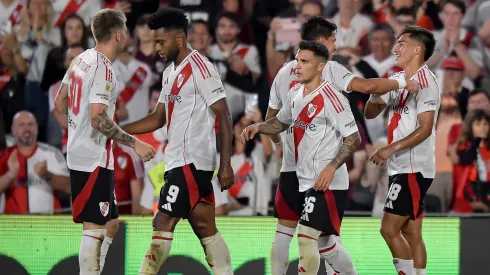 Los jugadores de River, a pura celebración.