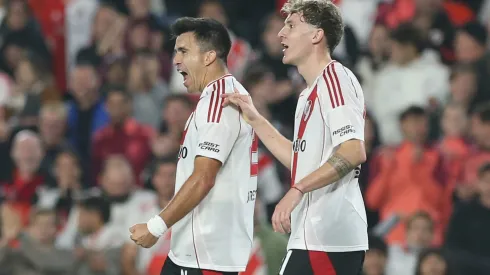 Marcos Acuña festeja su gol con River.