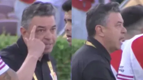 Los gestos de Gallardo con los jugadores.