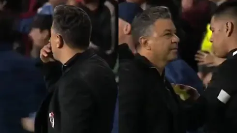 Gallardo, entre enojado e incrédulo con el empate de Lanús.