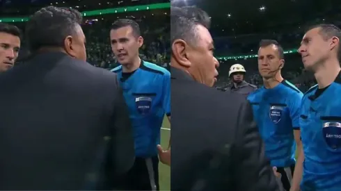 El Muñeco confrontó al árbitro uruguayo.