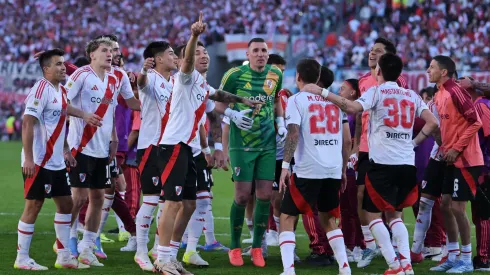 Los jugadores de River, a puro festejo.