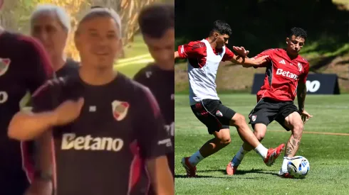 Gallardo: curioso look, saludos y entrenamiento.