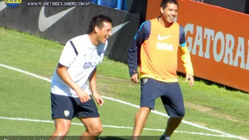 Riquelme, junto al grupo