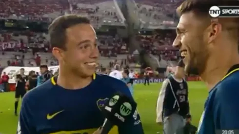 Las risas de Jara y Magallán luego del triunfo