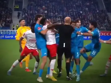 VIDEO | Batalla campal en Rusia, con seis expulsados y Wilmar Barrios de protagonista