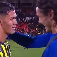 VIDEO Un jugador de Almirante Brown le explicó a Cavani por qué no le podía cambiar la camiseta