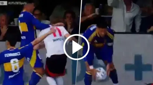 La reacción de Jorge Brito a la agresión de Marcos Rojo.