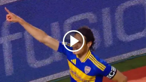 Edinson Cavani marcó el 2 a 1 de Boca contra Godoy Cruz