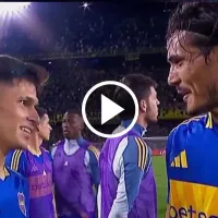 VIDEO | Cavani y su reclamo a Aguirre ni bien terminó el partido de Boca: "Estaba ahí, dale"