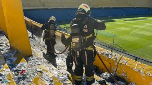 Pequeño incendio en La Bombonera tras el Boca-River.