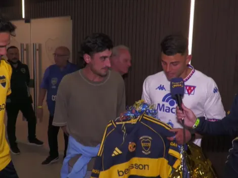 Emotivo encuentro: Nacho Russo recibió la camiseta de Miguel, con Cavani presente