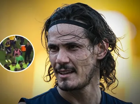 No se vio en TV: el gesto de Cavani a los hinchas de Boca que insultaron a Úbeda después del partido