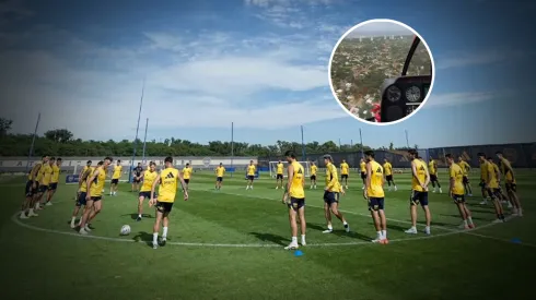 Un jugador de Boca llegó al entrenamiento en helicóptero.