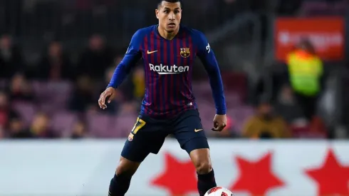 Murillo en uno de los pocos partidos por el Barça.