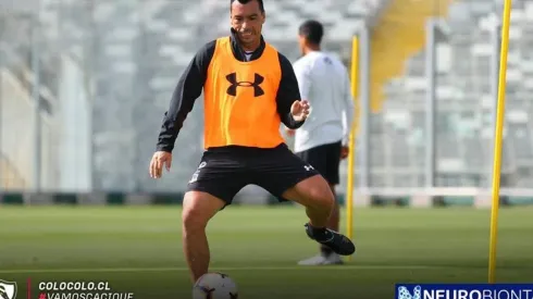 Esteban Paredes en el entrenamiento de hoy