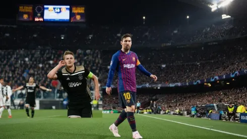 En el Camp Nou se festejó con todo el gol del Ajax.