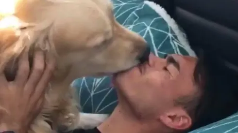 Gabriel Suazo y su perro