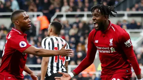 Celebración de gol de Origi en Liverpool