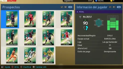 Arturo Vidal es el mejor jugador de la semana en PES 2019