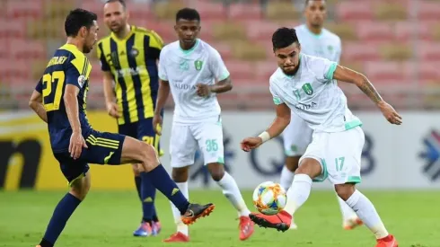 Díaz en el primer tiempo del partido contra los uzbekos