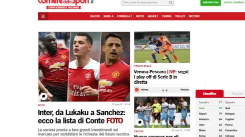 La portada del Corriere online.