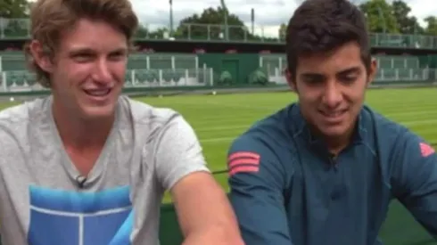 Jarry y Garín entrenando para Wimbledon