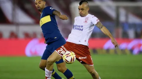 Christian Chimino durante el encuentro entre Huracán y Boca Juniors (Foto: Getty Images)