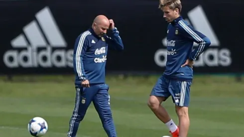 Sampaoli y Biglia en Argentina.