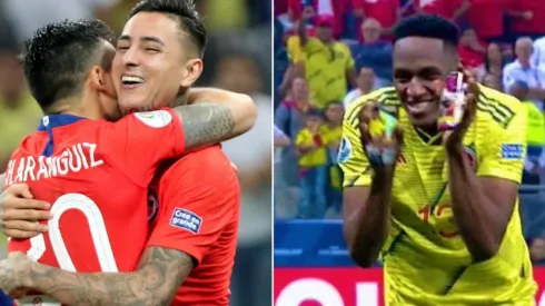 Pulgar abraza a Aránguiz y luego columpió a Mina.