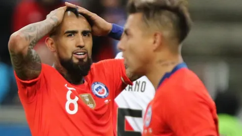 Vidal en la derrota de Chile ante Perú.
