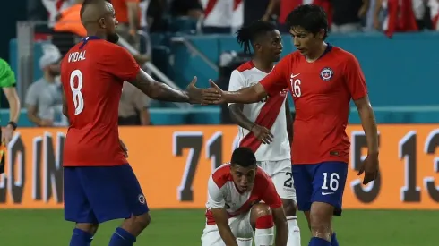 Mati en su última aparición con la Roja.