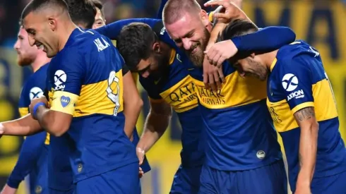 De Rossi festeja su primer gol con Boca... y en el debut.