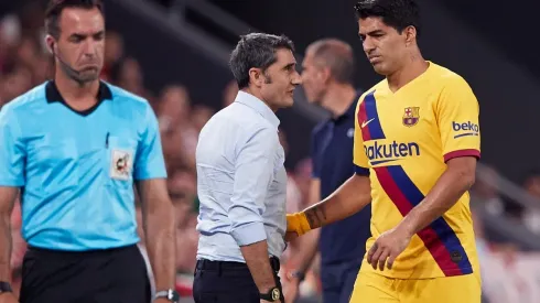 Suárez fue sustituido pasada la media hora ante el Athletic.