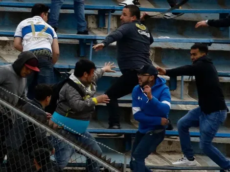 Violenta pelea entre hinchas de la UC en San Carlos